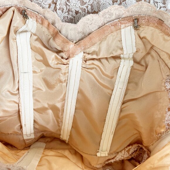 Vintage 50s Lace Midi Maxi Dress Set Formal Wedding Whimsigoth Regency Victorian - Picture 7 of 11